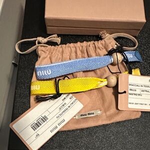 Miu Miu Blue and Yellow Men's Bag